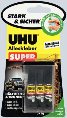 UHU Alleskleber SUPER Minis 3x1g