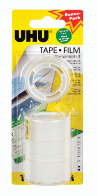 UHU Klebefilm Nachfüllrolle 3+1 transparent 19mm x 7,5m