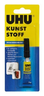 UHU SPEZIALSEKUNDENKLEBER KUNSTSTOFF 3g Tube Blister