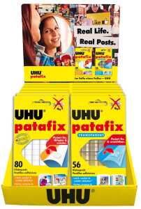 UHU Klebepad patafix Mix 24St+6St gratis Thekendisplay 4026700497731