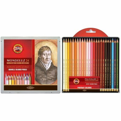 KOH Aquarell- Farbstifte 24er Set " Portrait " im Metalletui (12 PL)