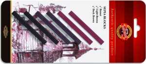 KOH Kreideblöcke 7 x 7 x 70mm eckig Sepia 3 Farben 3er Pack