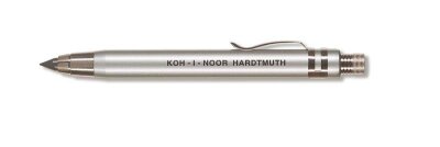 KOH Druckbleistift Metall- Minenhalter 5,6 x 80 mm Mine - Silber - inklusive Minenspitzer und Clip > 15KK <