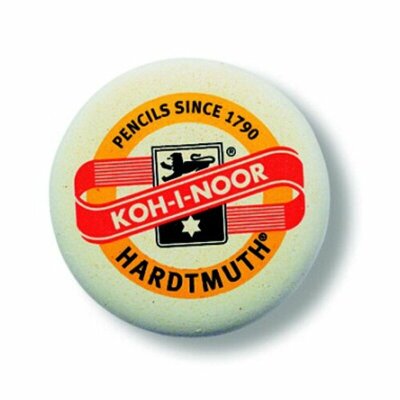 KOH Radiergummi  rund  weiß  mit KOHINOOR  Aufdruck    D = 41 mm