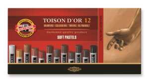 KOH Pastellkreide rund weich 12er Pack Brauntöne