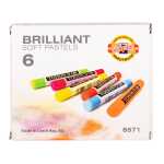KOH Pastellkreide rund weich 6er Pack neon-brillant fluor.