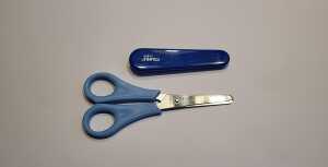 Dahle Kinder-Schere rund, blau Soft-Scherengriffe, bedruckte Scher