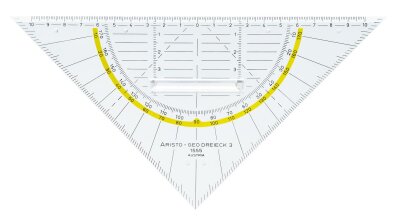 Aristo Geodreieck 22,5 cm mit Griff, Facette und Tuschenoppen