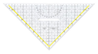 Aristo TZ-Dreieck 32,5 cm mit Griff, Facette und Tuschenoppen
