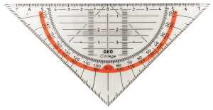 College Geometrie Dreieck 16 cm, transparent, mit Griff