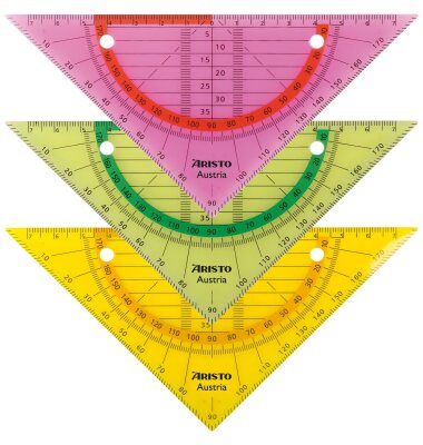 Aristo Flex Geometrie Dreieck 16 cm biegsam, Hyp. 16 cm, neon-sortiert