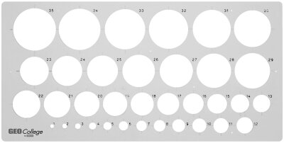 Aristo College Schulkreisschablone Format 35 x 13 cm, Kreise 1-35 mm