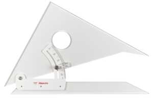 Stellwinkel 12 Zoll, Kathete 30 cm, glasklar, Facette durchgehend