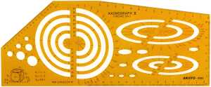 Schablone Axonograph Dimetric, orange-transparent