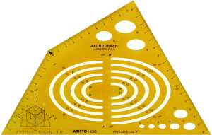 Schablone Axonograph Isometric, orange-transparent