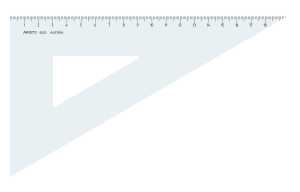 Dreieck 60°, Hyp. 22.6cm, glasklar, ohne Facette, Teilung 19.6 cm