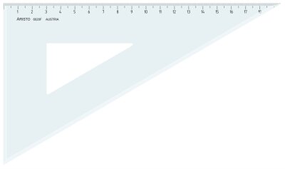 Aristo Dreieck 60 Grad mit Facette Hypotenuse 22.6 cm, Teilung 19.6 cm