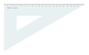 Dreieck 60°, Hyp. 26.2cm, glasklar, ohne Facette, Teilung 22.6 cm