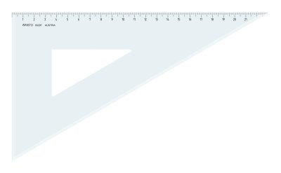 Aristo Dreieck 60 Grad mit Facette Hypotenuse 26.2 cm, Teilung 22.6 cm