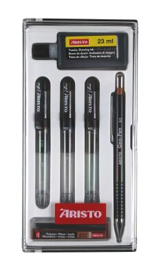 Aristo Tuschefüller mg1 College 3er-Set 6-teilig, Stärken 0.25/ 0.35/ 0.5mm