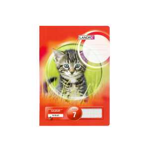 LANDRÉ Schulheft A4, 16 Blatt, 80 g/m², Lineatur 7 (kariert 7 mm)