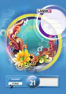 LANDRÉ Schulheft A4, 32 Blatt, 80 g/m², Lineatur 21 (liniert)