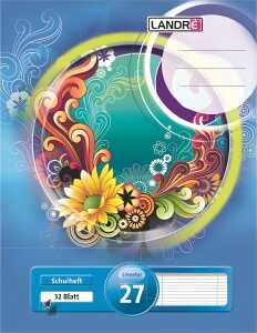 LANDRÉ Schulheft A4, 32 Blatt, 80 g/m², Lineatur 27