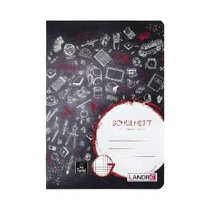 LANDRÉ Schulheft A5, 16 Blatt, 80 g/m², Lineatur 7 (kariert 7 mm)