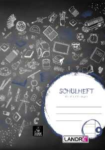 Schulheft A5, 16 Blatt, 80 g/m², Lineatur 9 (liniert mit Rand rechts)