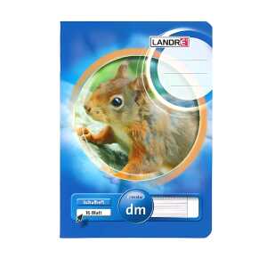 LANDRÉ Schulheft A5, 16 Blatt, 80 g/m², Lineatur 11 (dm, mit Rand)