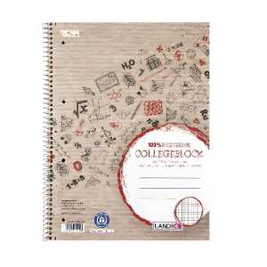 Collegeblock "Recycling" A4 80 Blatt, 70 g/m², 4fach gelocht, kariert