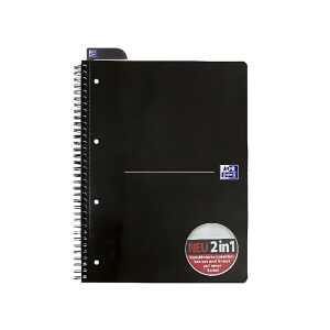 Office Collegeblock - A4+, 2 in 1 kariert/liniert, 70 Blatt, schwarz
