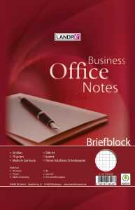 LANDRE Briefblock Office A4, 50 Blatt, 70 g/m², 4fach gelocht, kariert