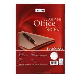 LANDRÉ Briefblock "Office" A4, 50 Blatt, 70 g/m², Lineatur 22 kariert