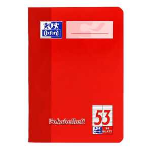 OXFORD Schule Vokabelheft A6, 32 Blatt, Lineatur 53, Optik Paper®