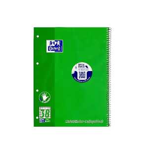 OXFORD Schule Collegeblock A4+ für Linkshänder, 80 Blatt, kariert