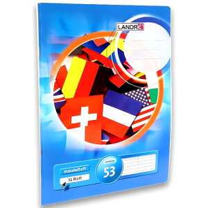 LANDRÉ Vokabelheft A4, 32 Blatt, 80 g/m², liniert, 2-spaltig