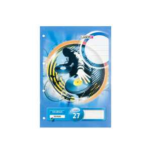 Schulblock A4, 50 Blatt, 70 g/m², 4fach gelocht, Lineatur 27