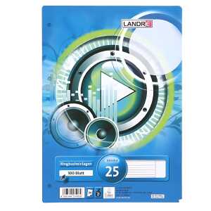 Ringbucheinlagen A4, 100 Blatt, 70 g/m², 4fach gelocht, Lineatur 25