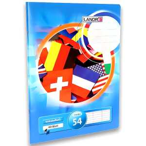 LANDRÉ Vokabelheft A4, 40 Blatt, 80 g/m², liniert, 3-spaltig
