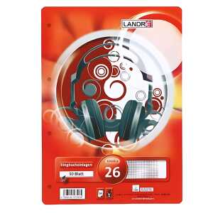 Ringbucheinlagen A4, 50 Blatt, 70 g/m², 4fach gelocht, Lineatur 26