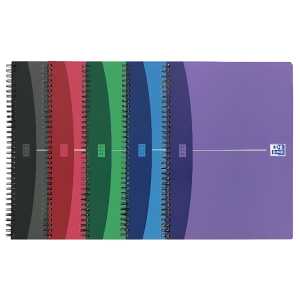 Oxford Office Spiralbuch "Urban Mix" A4, liniert 7 mm, 90 Bl 4 Farben