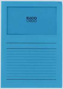 Sichtmappen Ordo classico blau, 120g, 100 Stück, Sichtfenster u Linien