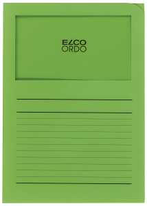 Sichtmappen Ordo classico grün, 120g, 100 Stück, Sichtfenster u Linien