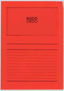 Sichtmappen Ordo classico rot, 120g, 100 Stück, Sichtfenster u Linien