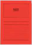 Sichtmappen Ordo classico rot, 120g, 100 Stück, Sichtfenster u Linien