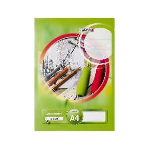 LANDRÉ Zeichenkartonblock A4, 10 Blatt, 190g/m²