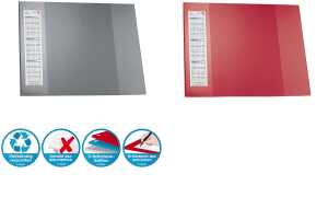Schreibunterlage Durella D2 grau 52x65cm, Seitentaschen u. Kalender