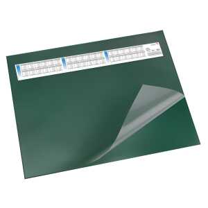 Schreibunterlage Durella DS grün 52x65cm, Vollsichtfolie u. Kalender