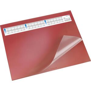 Schreibunterlage Durella DS rot 52x65cm, Vollsichtfolie u. Kalender